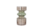 Green & Brown Glass Plant Vase 16.7cm | Decorative Flower Vase