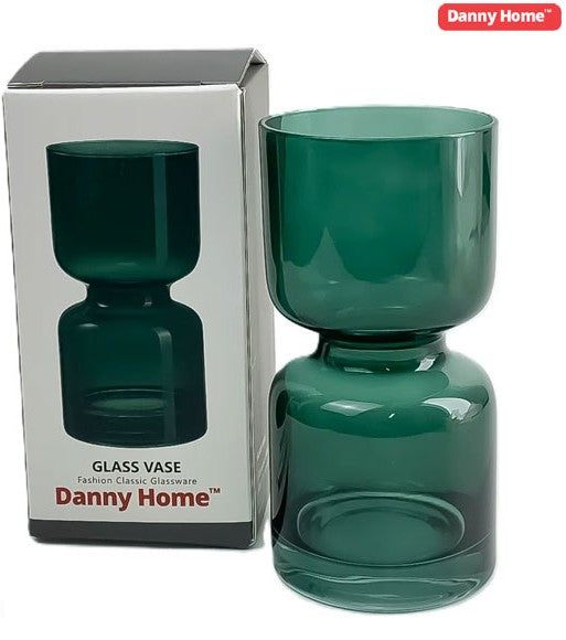 Eloquent Green Glass Vase 14cm | Elegant Decorative Vase
