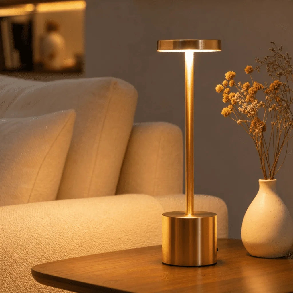 ZenGlow Touch Metal Lamp – Dimmable Modern Night Lamp