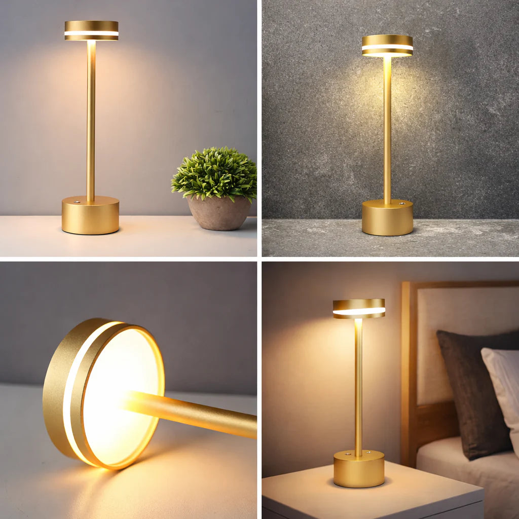 ZenGlow Touch Metal Lamp – Dimmable Modern Night Lamp