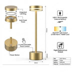 ZenGlow Touch Metal Lamp – Dimmable Modern Night Lamp