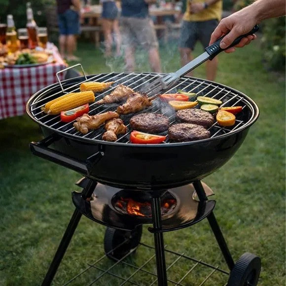 Portable Round Trolley BBQ Grill - Large- 46 cm
