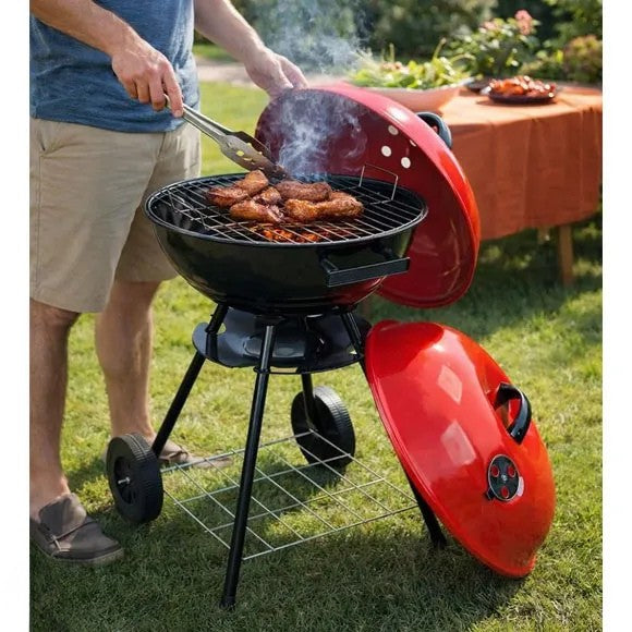 Portable Round Trolley BBQ Grill - Large- 46 cm