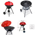 Portable Round Trolley BBQ Grill - Large- 46 cm