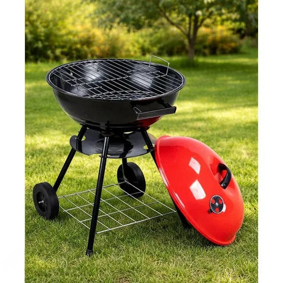 Portable Round Trolley BBQ Grill - Large- 46 cm