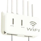 White  WiFi Router Storage Box & Wall Mount Shelf  Universal Cable Organizer | Space-Saving Holder for Modem, Set-Top Box & Smart Devices | Home & Office Use