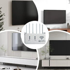 Light Gray WiFi Router Storage Box & Wall Mount Shelf  Universal Cable Organizer | Space-Saving Holder for Modem, Set-Top Box & Smart Devices | Home & Office Use