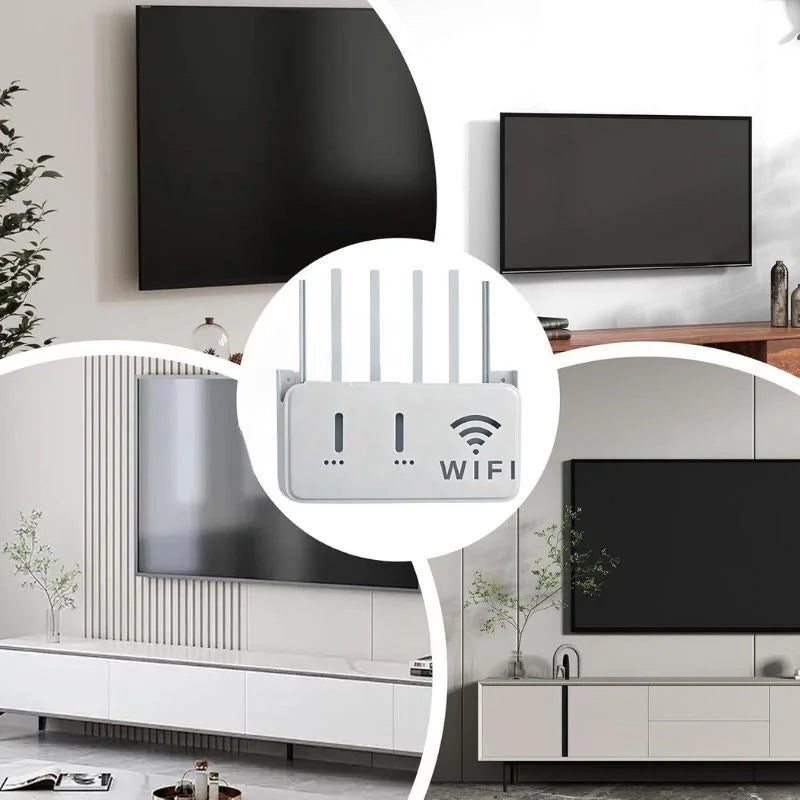 Light Gray WiFi Router Storage Box & Wall Mount Shelf  Universal Cable Organizer | Space-Saving Holder for Modem, Set-Top Box & Smart Devices | Home & Office Use