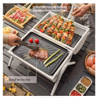 Premium Cylindrical Portable BBQ Grill - White