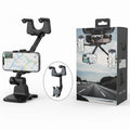 360Â° Rotatable & Retractable Rearview Mirror Phone Holder | Safe & Convenient Driving Mount