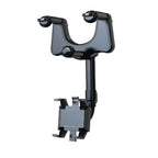 360Â° Rotatable & Retractable Rearview Mirror Phone Holder | Safe & Convenient Driving Mount