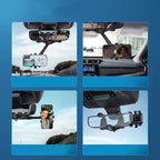 360Â° Rotatable & Retractable Rearview Mirror Phone Holder | Safe & Convenient Driving Mount