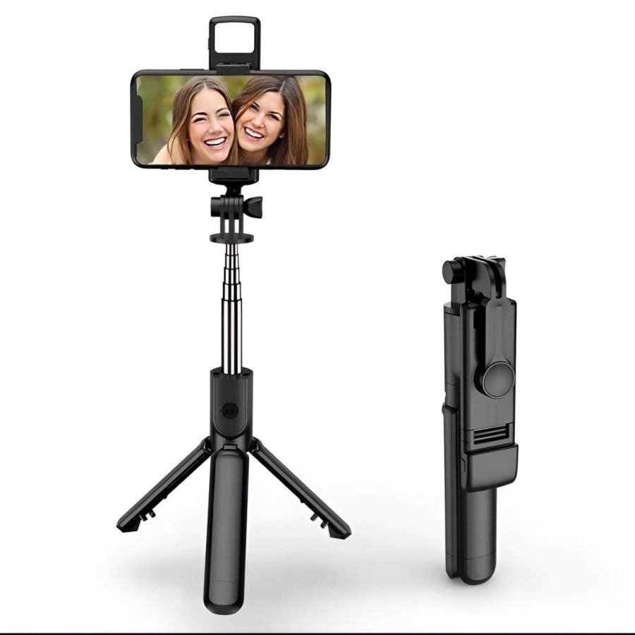 R1s Bluetooth Selfie Stick Tripod with Remote | 360Â° Foldable Phone & Action Camera Stand with LED Light