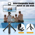 R1s Bluetooth Selfie Stick Tripod with Remote | 360Â° Foldable Phone & Action Camera Stand with LED Light