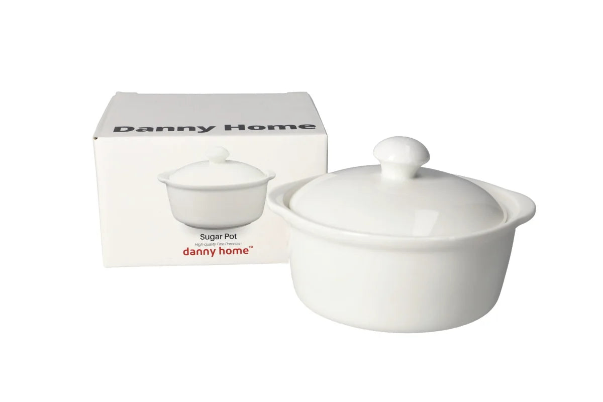 White Ceramic Sugar Pot | Elegant Storage Jar