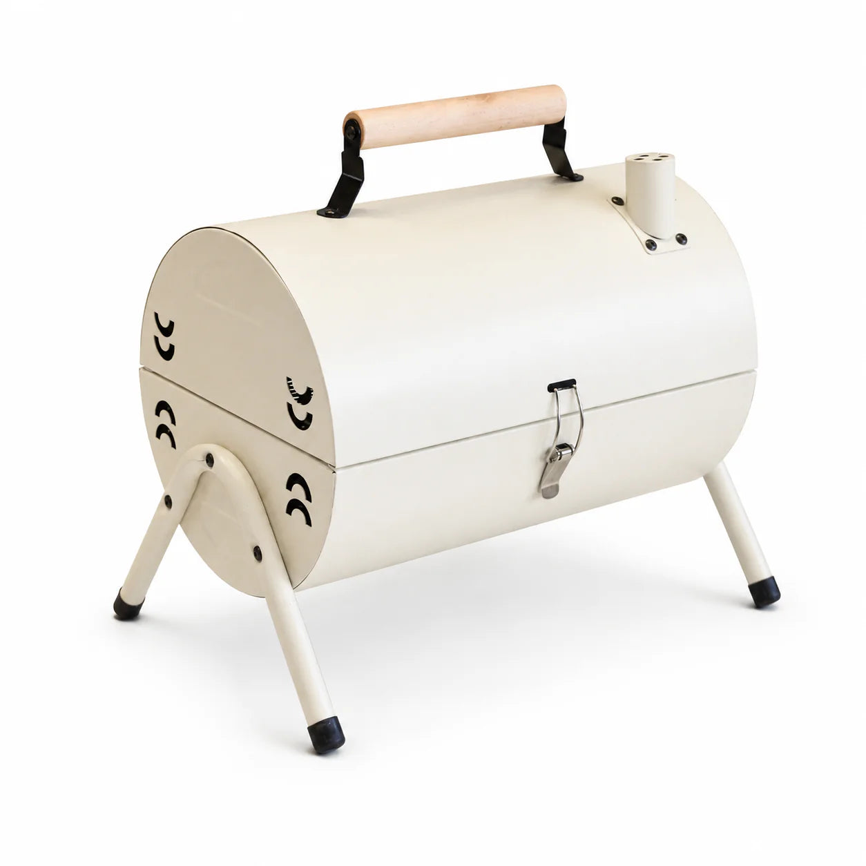 Premium Cylindrical Portable BBQ Grill - White