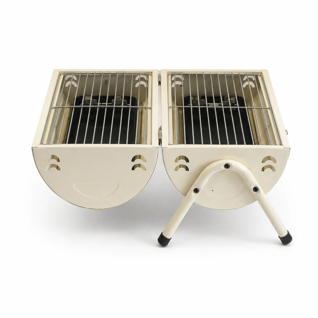 Premium Cylindrical Portable BBQ Grill - White