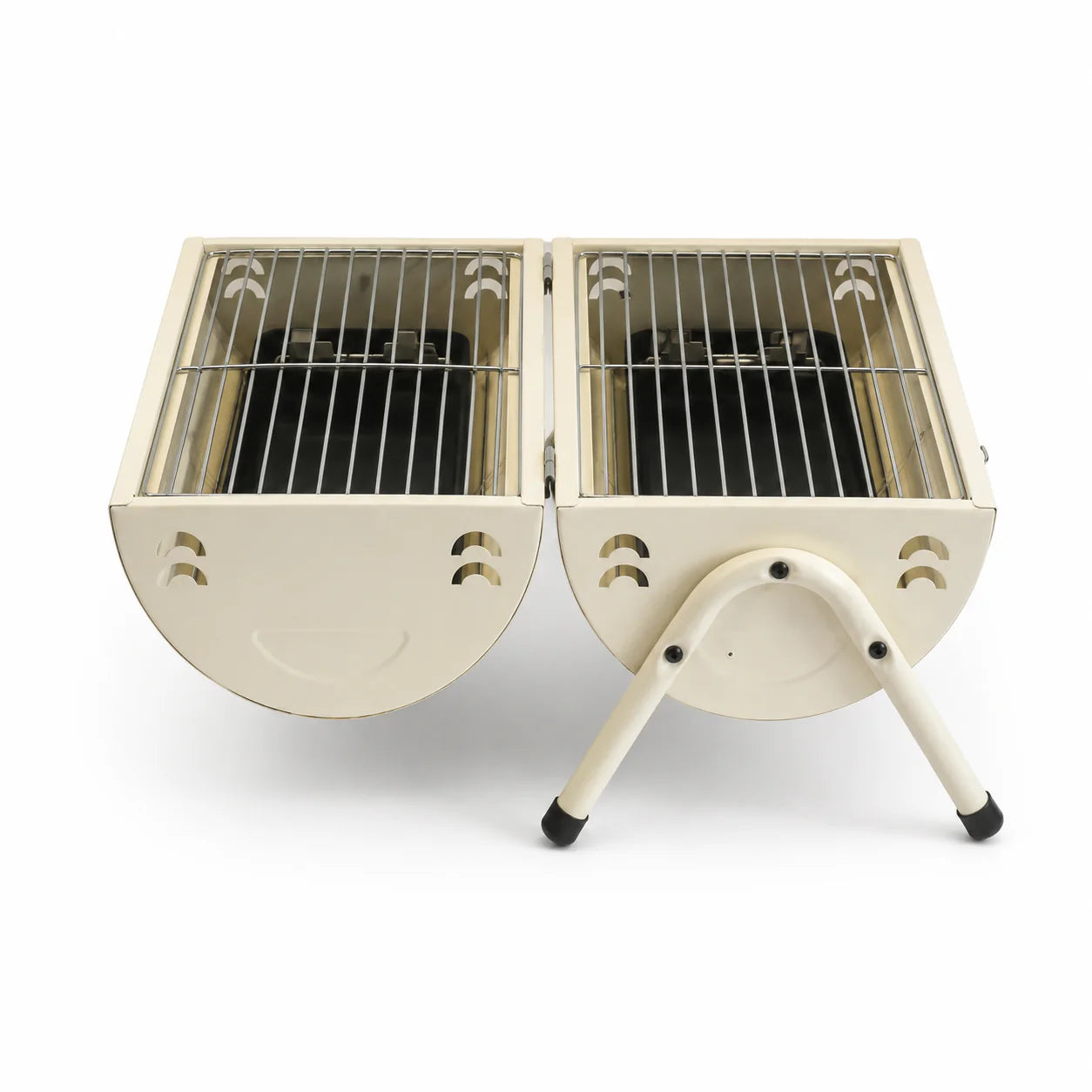Premium Cylindrical Portable BBQ Grill - White