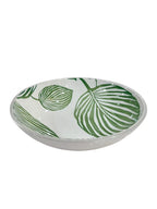 Green Leaf Porcelain Deep Plate - Elegant Soup & Pasta Bowl