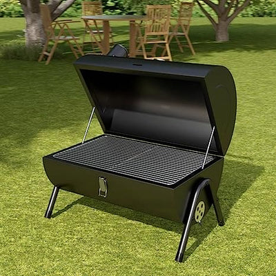 Premium Cylindrical Portable BBQ Grill - Black