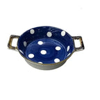 Danny Home Ceramic Blue & White Polka Dot Serving Dish