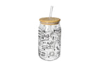 Manifest Glass Tumbler with Bamboo Lid & Straw | Aesthetic Drinkware