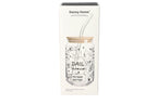 Manifest Glass Tumbler with Bamboo Lid & Straw | Aesthetic Drinkware