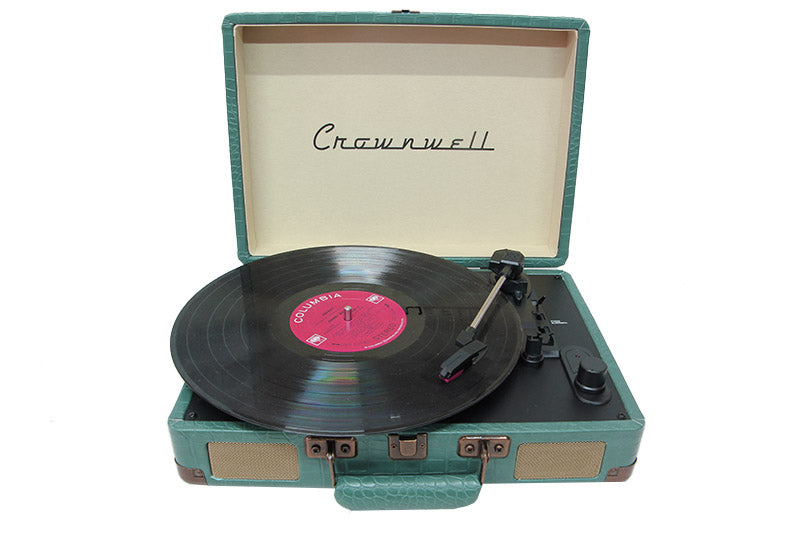 Crownwell Turntable Suitcase CR Series - Retro Blue