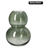 Green Bubble Glass Plant Vase 18cm - Decorative Flower Vase