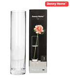 Clear Glass Cylindrical Vase 20cm | Slim Flower Vase