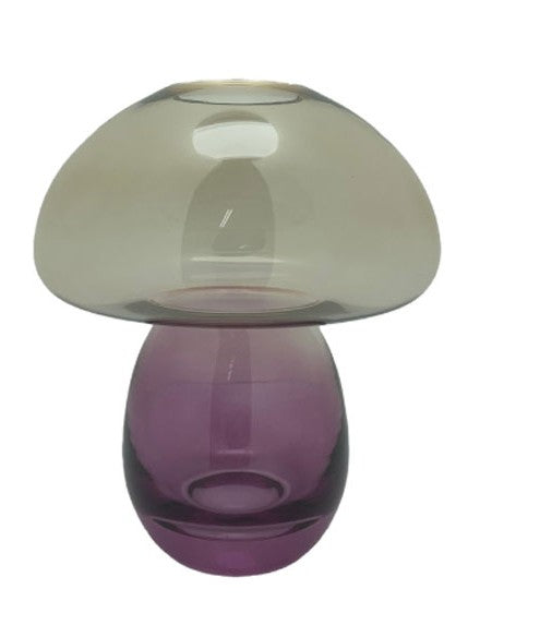 Mushroom Shaped Glass Vase - Unique Decorative Flower Vase