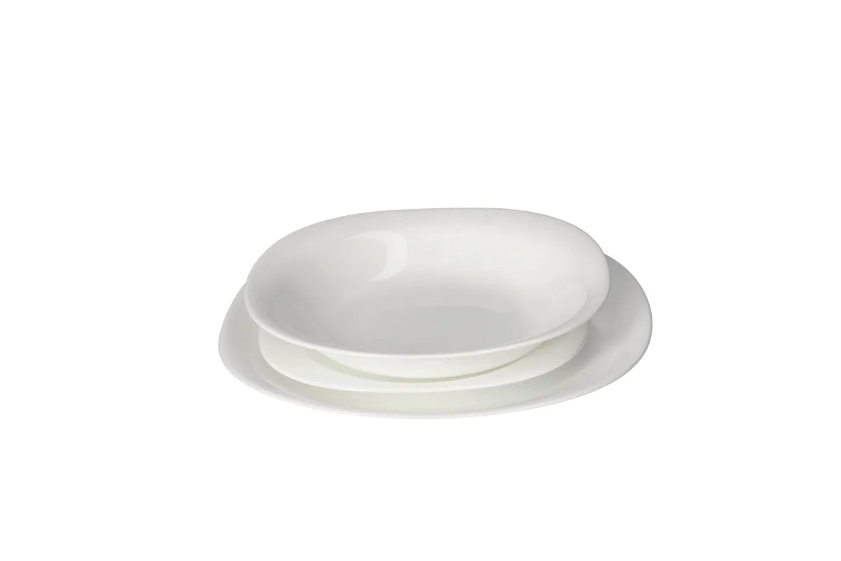 White Opal Glass Zeal Dinner Set 18 Pcs | Elegant Tableware