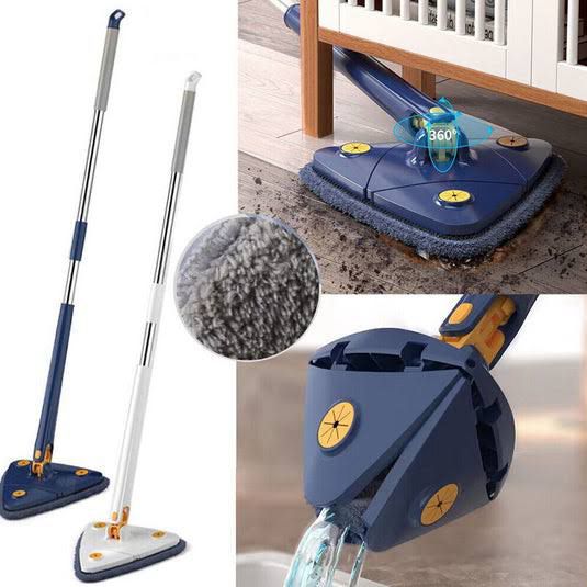 360Â° Twist Rotatable Triangle Mop with Long Handle Auto Squeeze Design for Floor, Wall, and Ceiling Cleaning