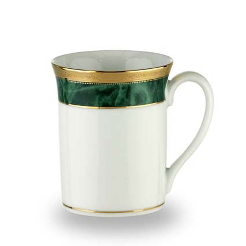 Noritake Majestic Green Porcelain Mug with Gift Box – Luxury Gold Edition
