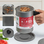 Stainless Steel Oil Filter Pot with Strainer for Cooking Oil Storage