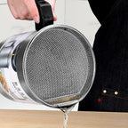 Stainless Steel Oil Filter Pot with Strainer for Cooking Oil Storage