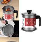 Stainless Steel Oil Filter Pot with Strainer for Cooking Oil Storage