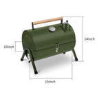 Premium Cylindrical Portable BBQ Grill - Black