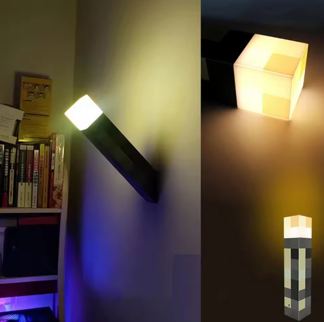 MineCraft Torch LED Lamp & Wall Light Up