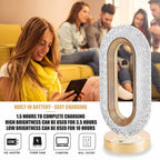 CrystalGlow Oval Table Lamp