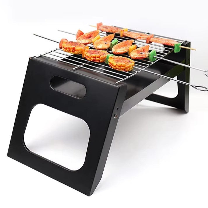 Portable and Foldable Charcoal BBQ Grill -Black