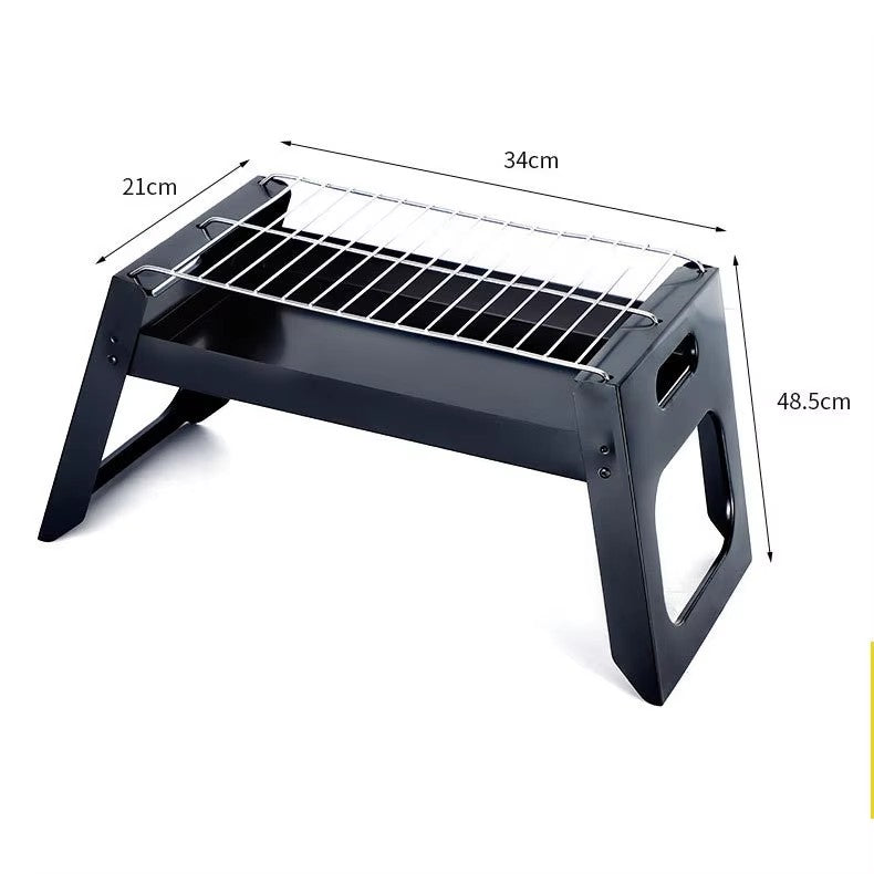 Portable and Foldable Charcoal BBQ Grill -Black