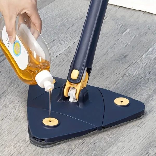 360Â° Twist Rotatable Triangle Mop with Long Handle Auto Squeeze Design for Floor, Wall, and Ceiling Cleaning