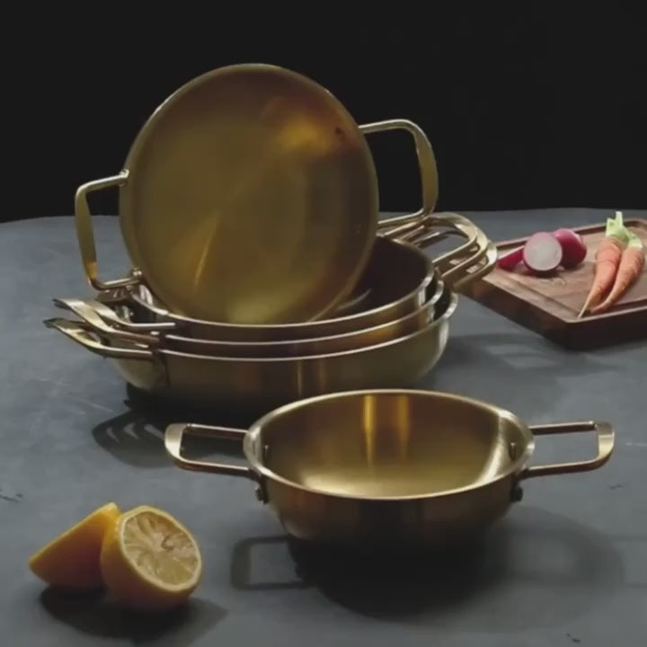 Golden Korean Style Noodle Pot and Cookware