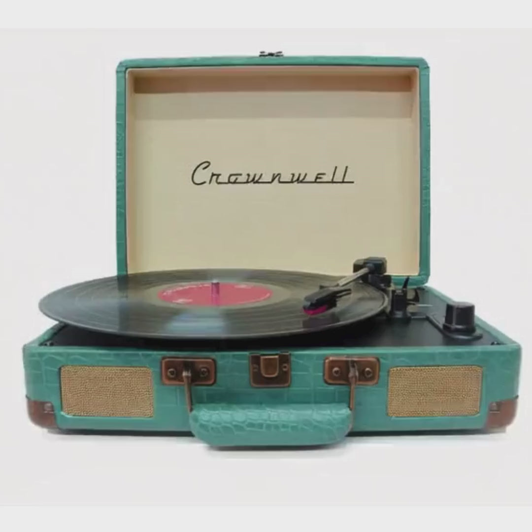 Crownwell Turntable Suitcase CR Series - Retro Blue