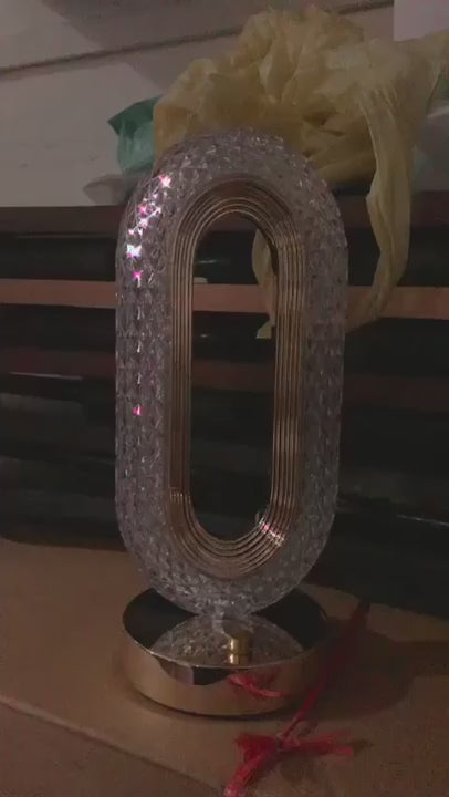 CrystalGlow Oval Table Lamp