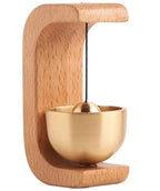 Elegant Wooden Doorbell Chime with Brass Bell | Japanese Style Wind Chime for Home, Shop & Office Decor