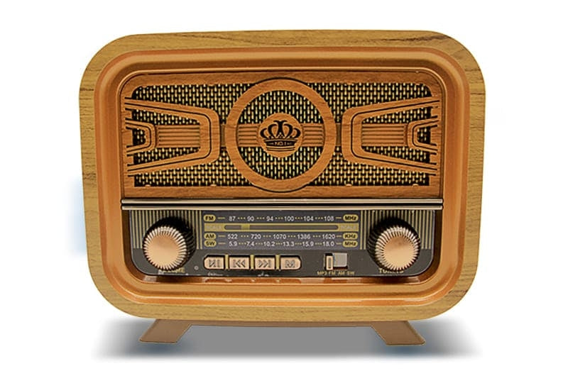 Retro Wooden Radio with Bluetooth and Speakers