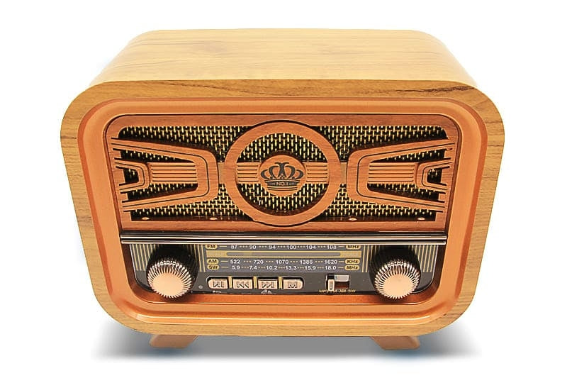 Retro Wooden Radio with Bluetooth and Speakers