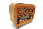 Retro Wooden Radio with Bluetooth and Speakers